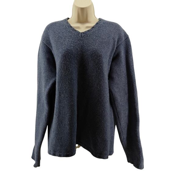 Vintage Gap Lambswool Sweater Pullover V Neck Blue Womens Large - Picture 1 of 3